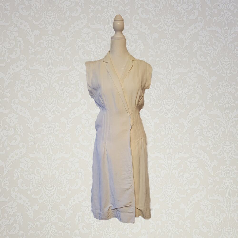 Zara, S | Wrap Midi White T Shirt Dress Linen Blend